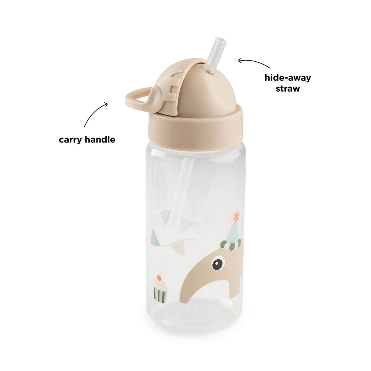 Strohhalm-Flasche - Celebration - Sand - 350 ml
