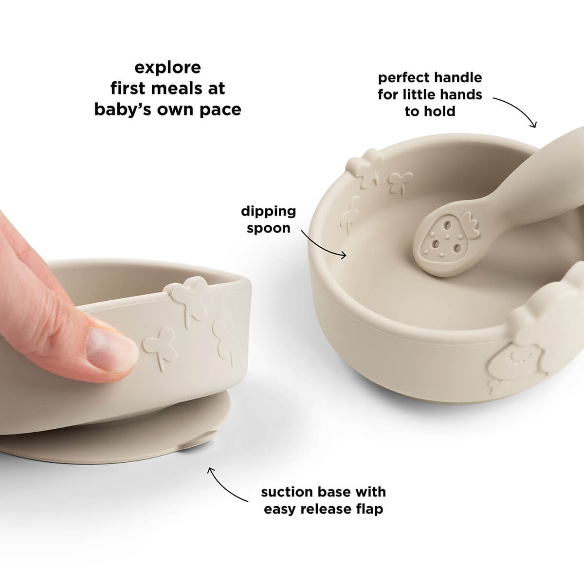 Stick&Stay learning meal set - Sheepy - Sand