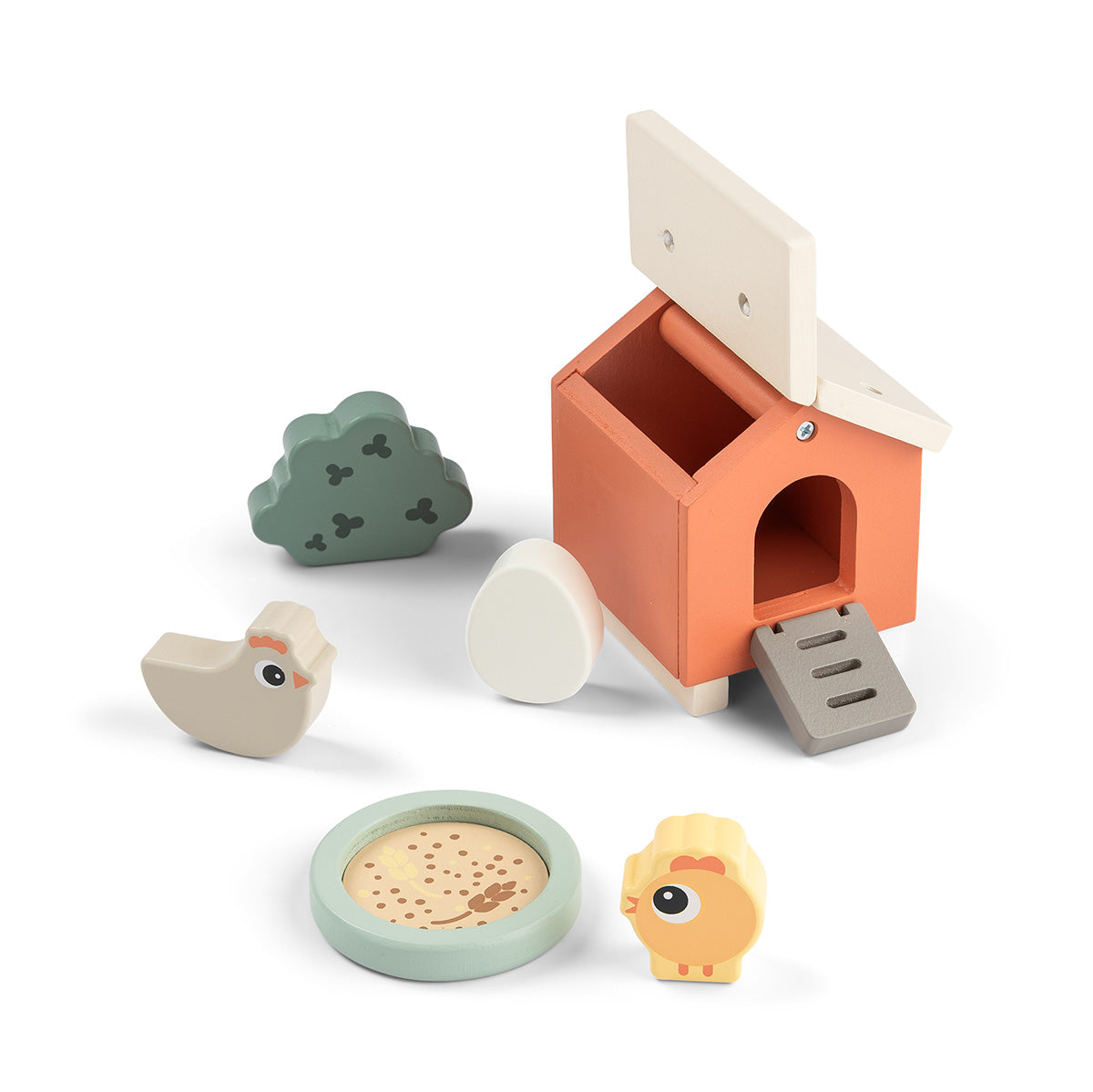 tiny farm legesæt i træ - gavesæt med Clucky & Sheepy