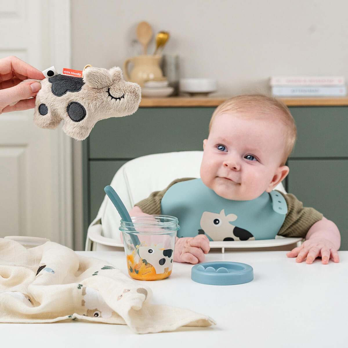 Babymad bøtte 2 stk. - Tiny farm - Blå