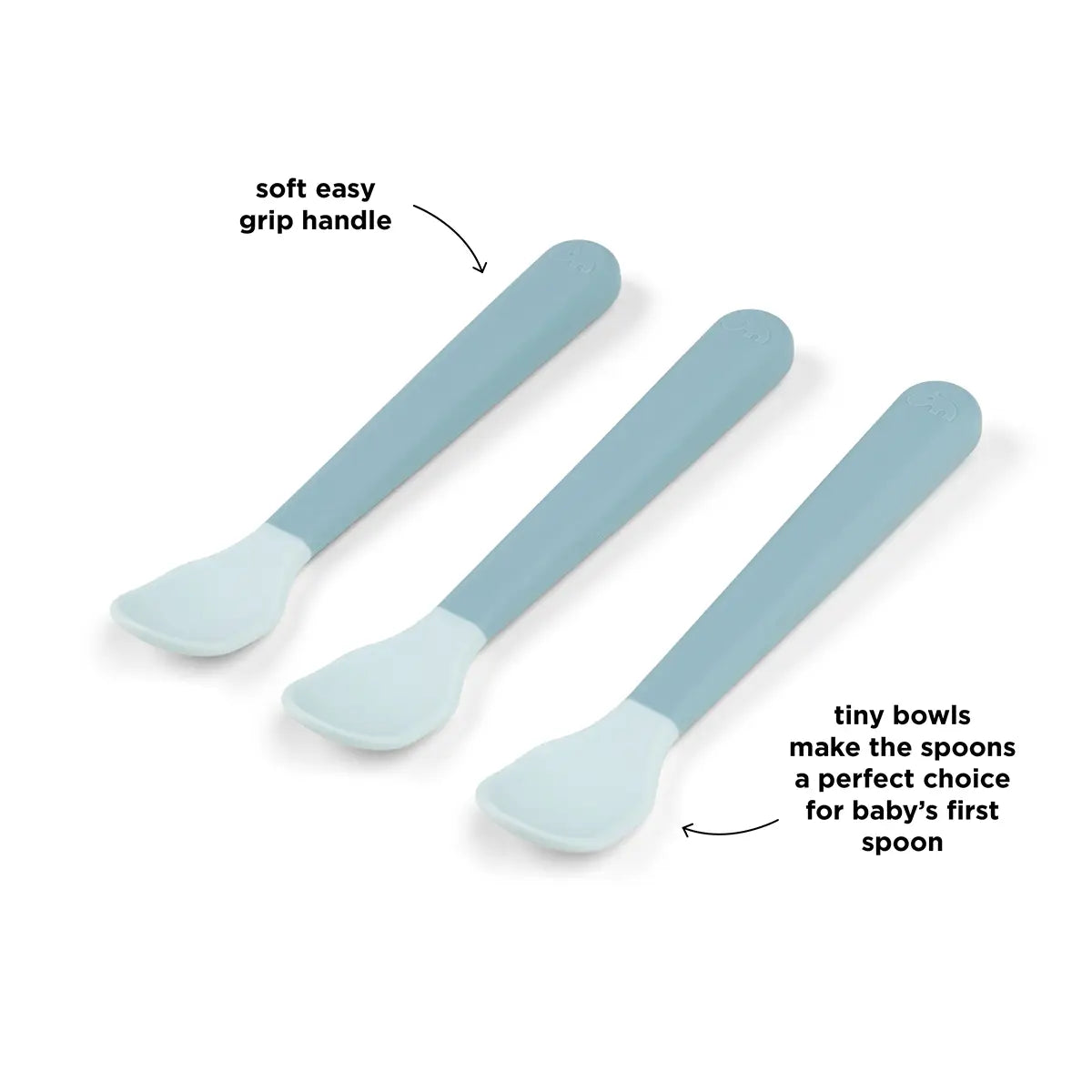 Foodie easy-grip Babylöffel 3-er Pack - Blau
