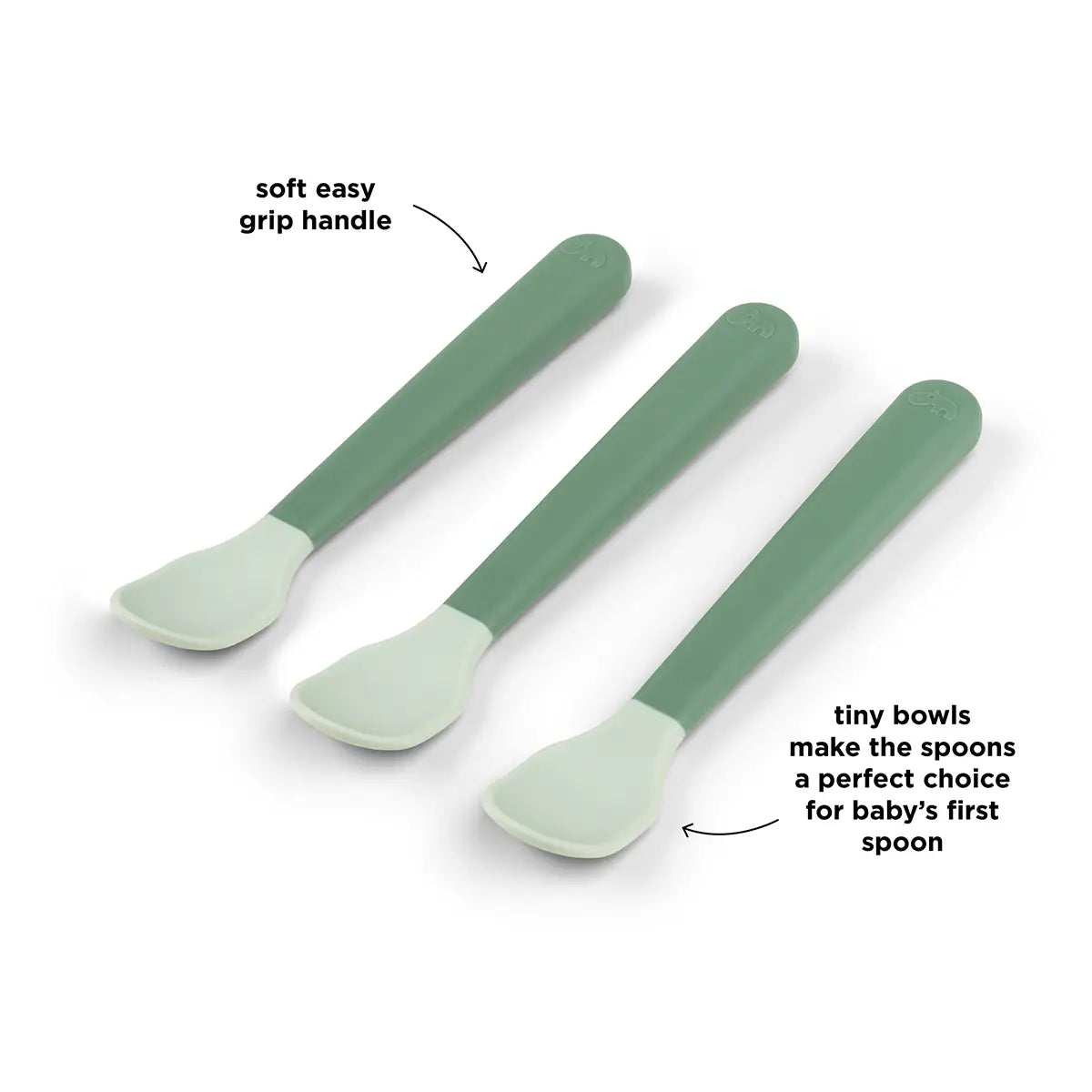 Foodie easy-grip Babylöffel 3-er Pack - Grün