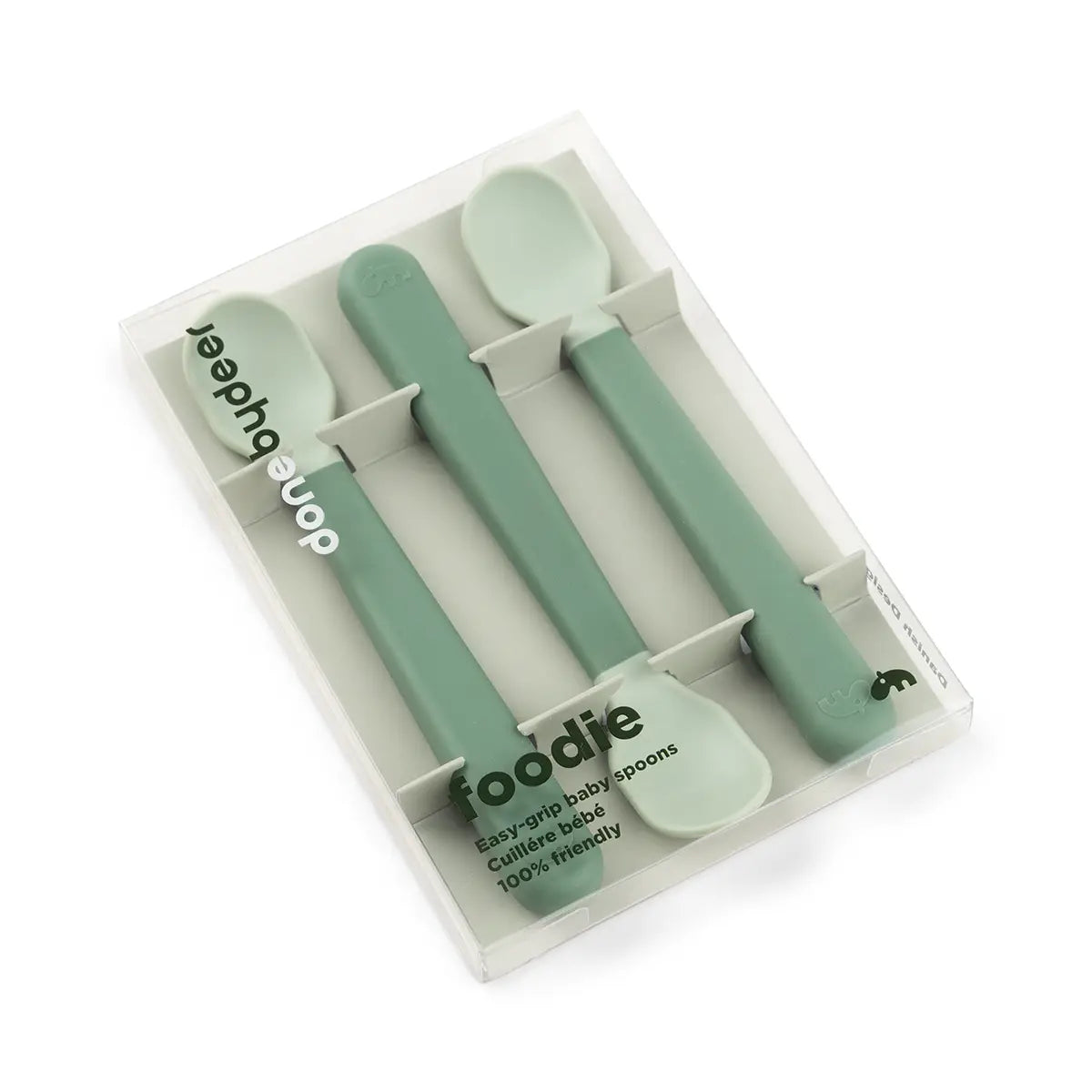 Foodie easy-grip Babylöffel 3-er Pack - Grün