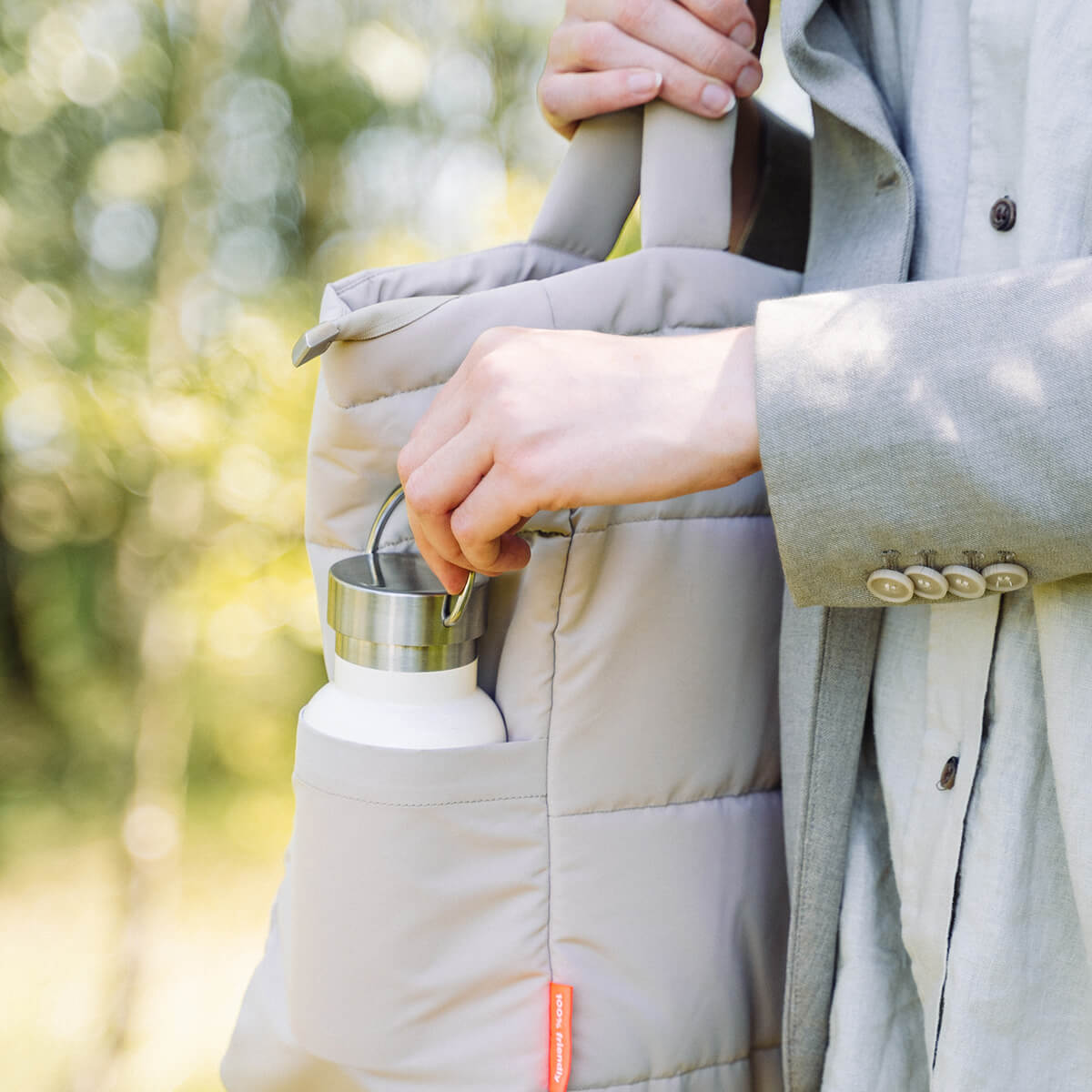 Gesteppte Wickeltasche Tote Bag - Sand