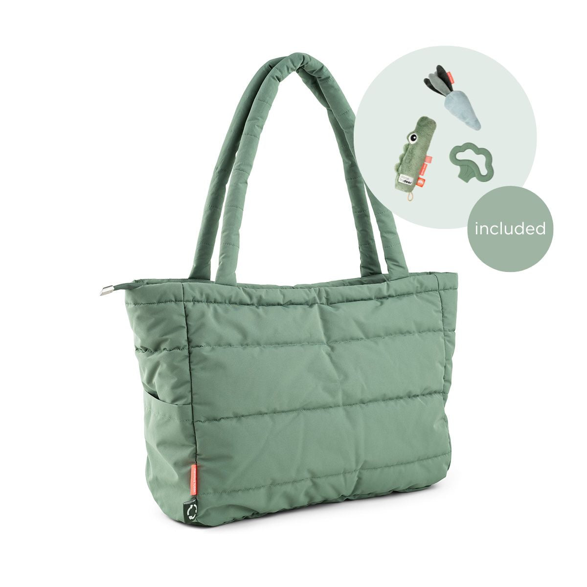 Quilted changing tote bag - Green
