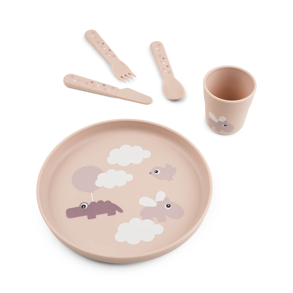 Foodie Teller Set - Happy Clouds - Rosa
