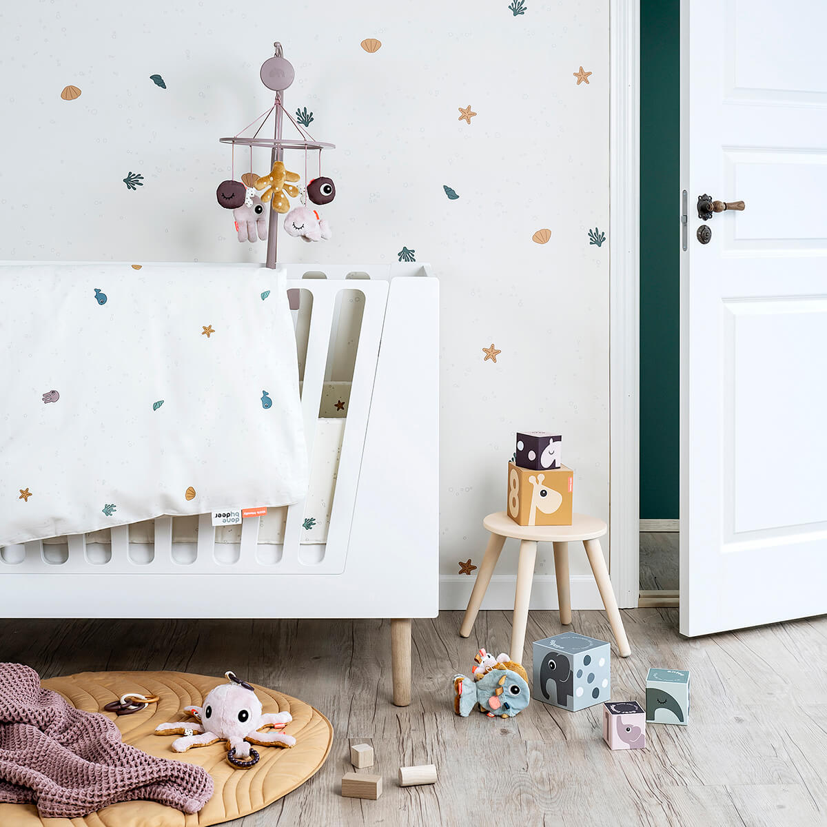 Sengesæt junior - Sea friends - Beige