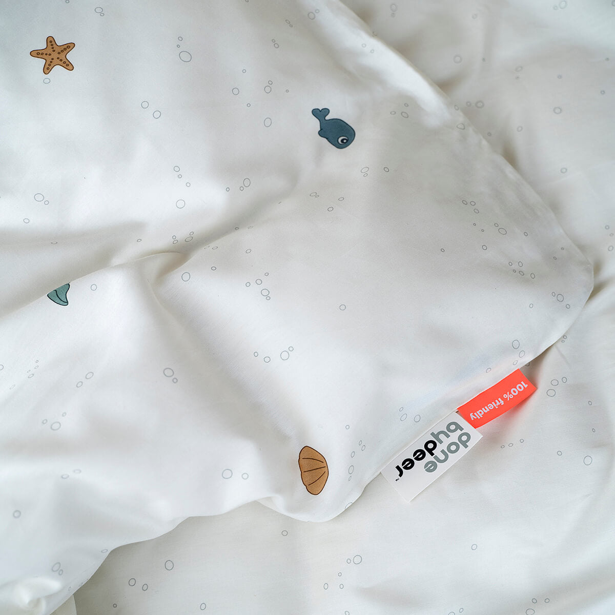 Sengesæt junior - Sea friends - Beige