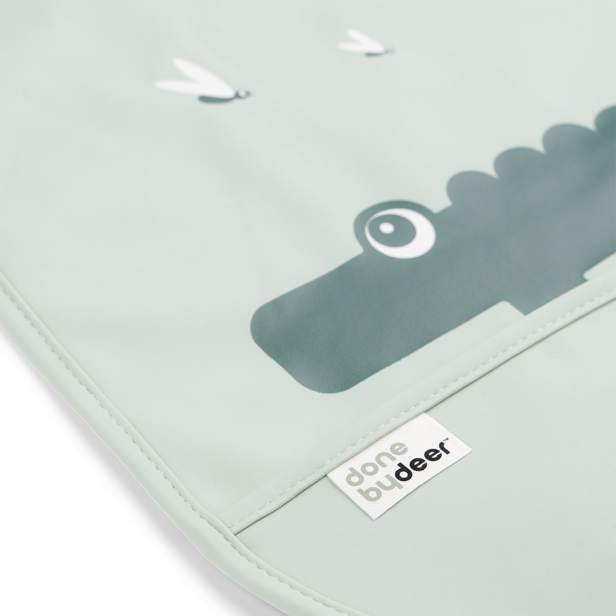 Bib with velcro 2-pack - Croco - Green - Detail