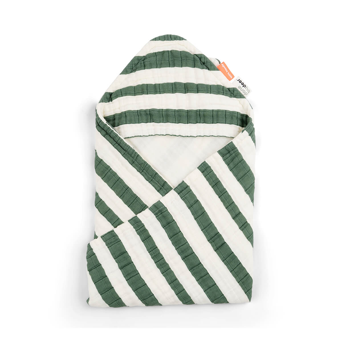 Kapuzenbadetuch - Stripes - Grün
