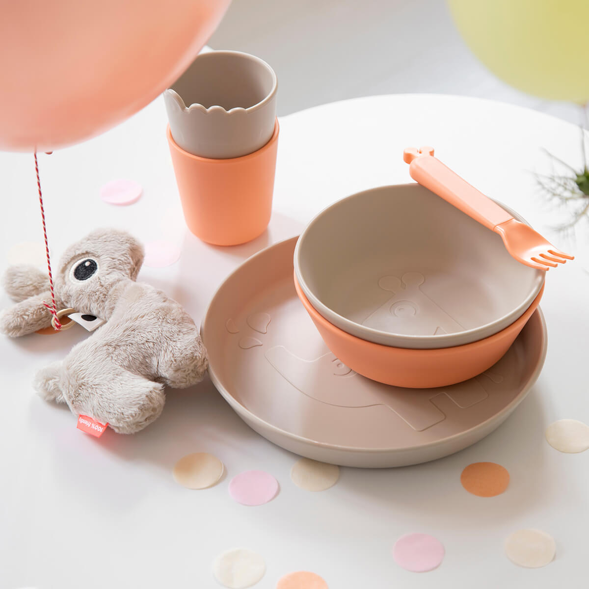 Kiddish Trinkbecher 2-er Pack - Croco - Sand/Koralle