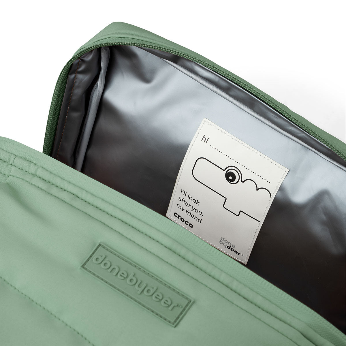 Gesteppte Thermotasche - Croco - Grün