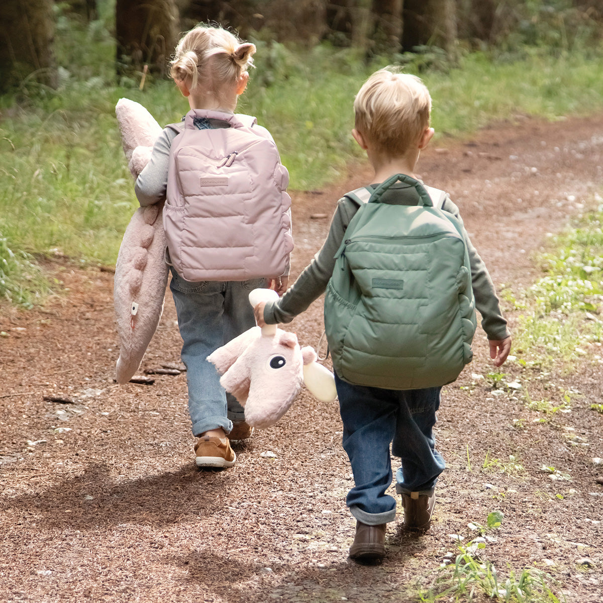 Kids quilted backpack - Croco - Powder - 9,6 L