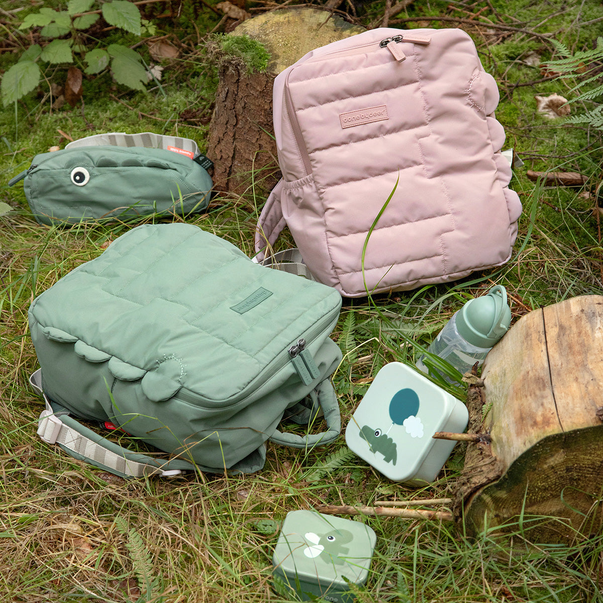 Kids quilted backpack - Croco - Powder - 9,6 L