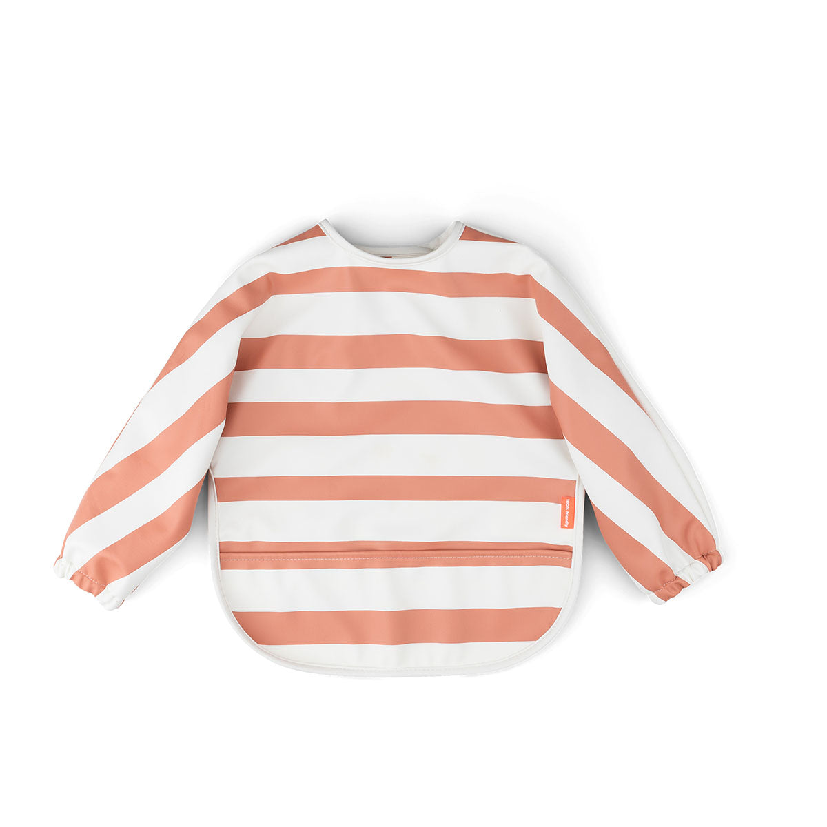 Ärmeltaschen-Lätzchen - Stripes - Papaya
