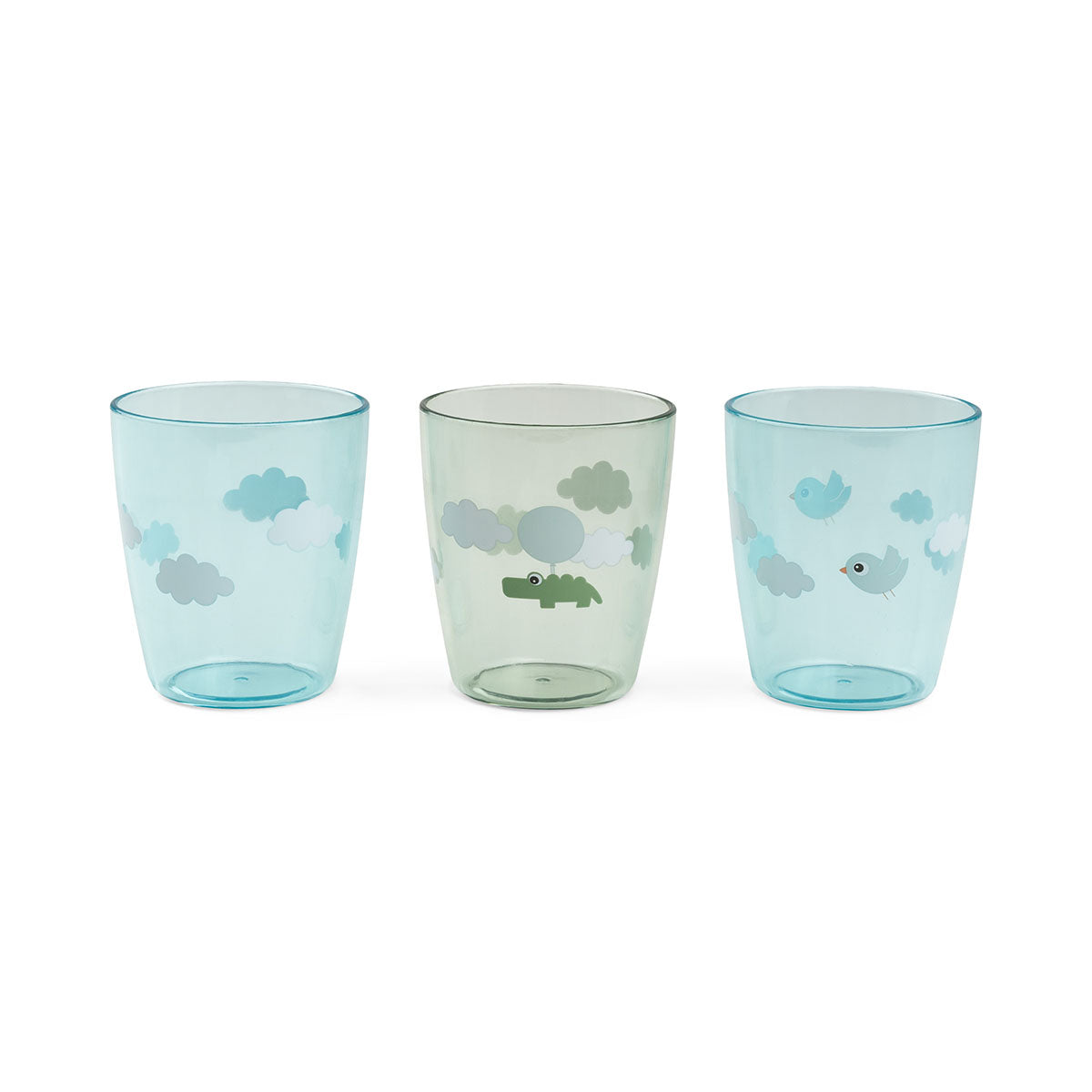 Yummi mini Glas 3-er Pack - Happy clouds - Grün