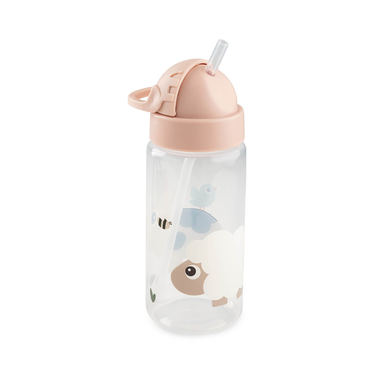 Drikkedunk m/sugerør - Tiny farm - Pudder - 350 ml