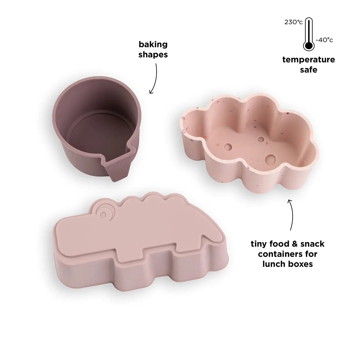 Silikonformen 3-er set Happy clouds Rosa 