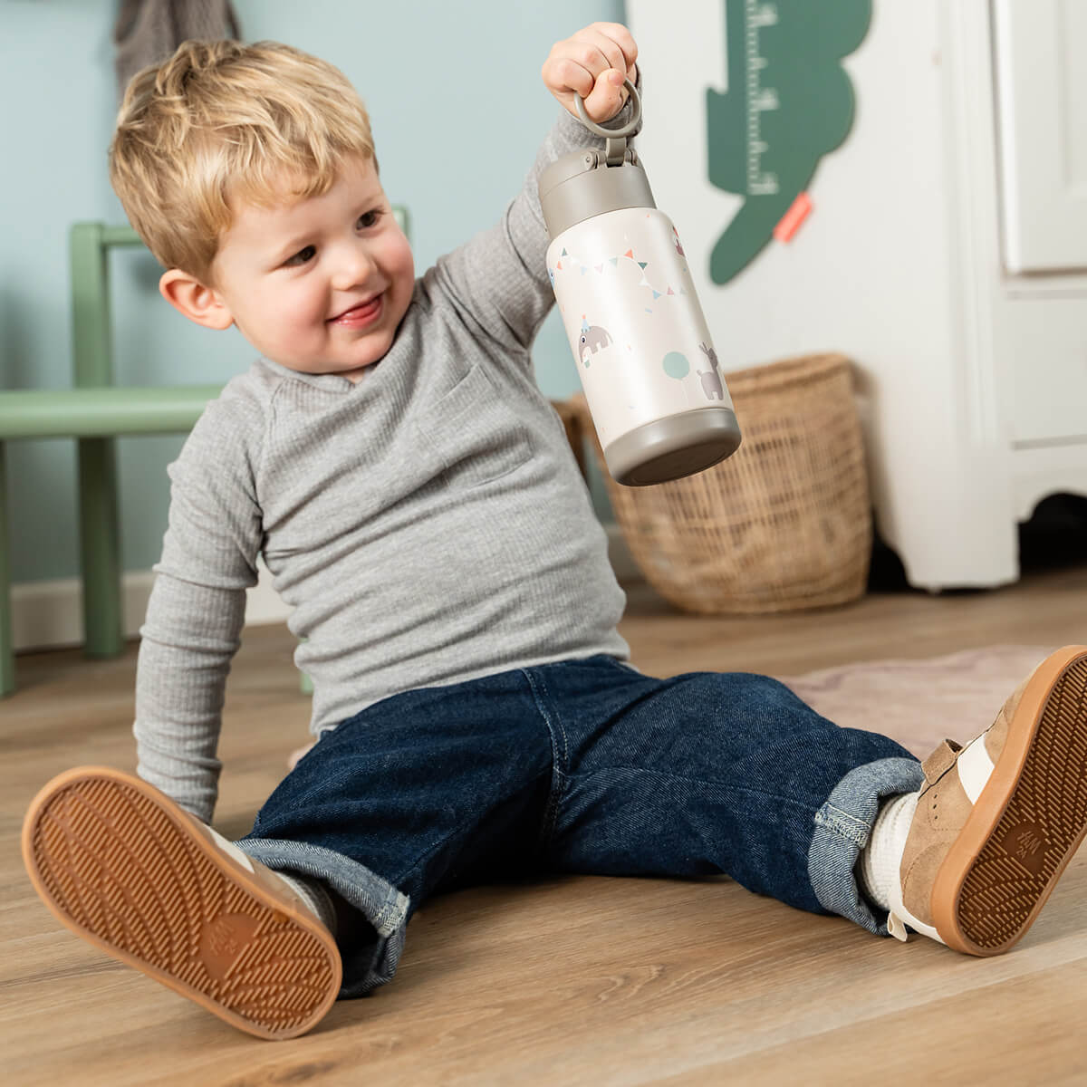 Termoflaske med sugerør – Playground – Grøn – 340 ml