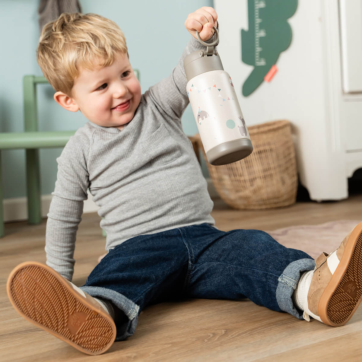 Termoflaske med sugerør Celebration Sand 340 ml