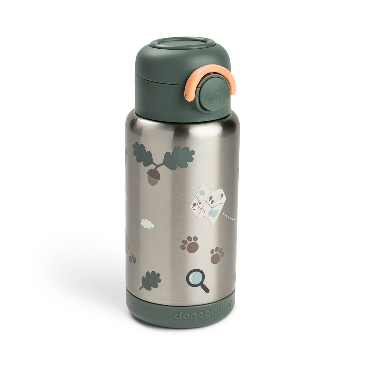 Insulated straw bottle - Tiny trails - Green - 340 ml