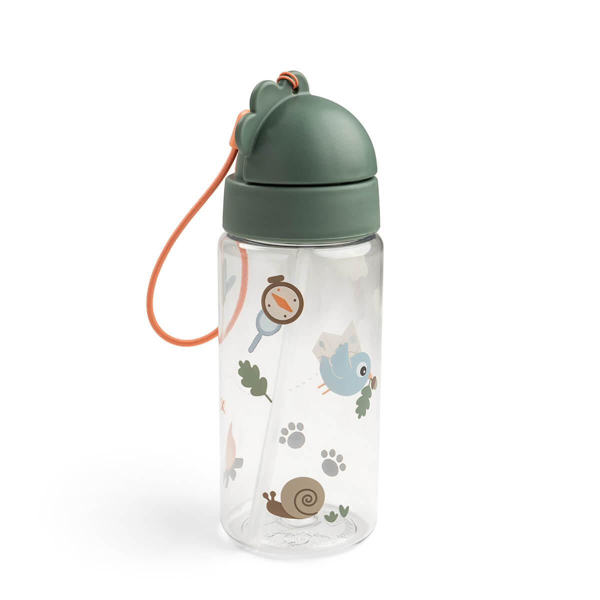 Trinkflasche mit Strohhalm - Tiny trails - Grün - 350 ml