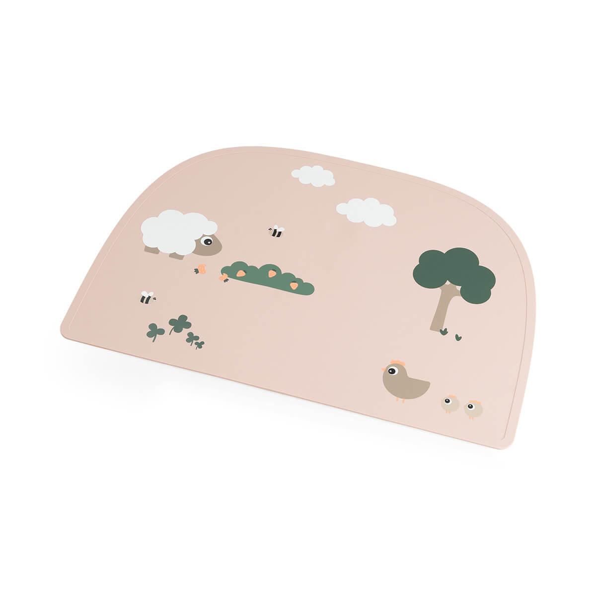 Silikone dækkeserviet - Tiny farm - Pudder
