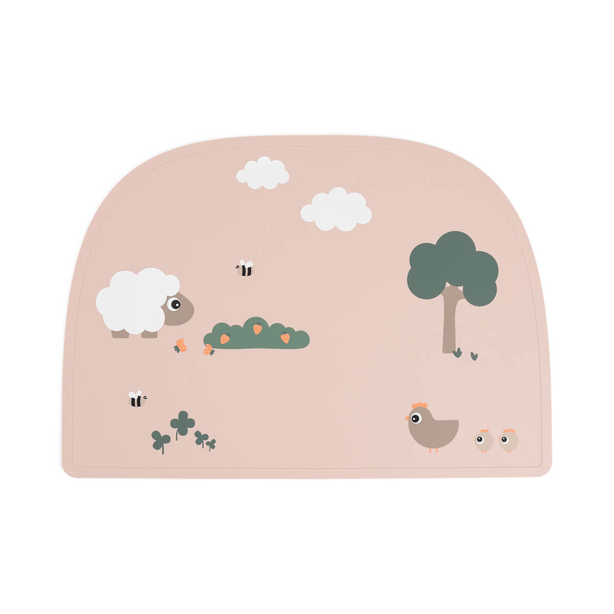 Silikone dækkeserviet - Tiny farm - Pudder