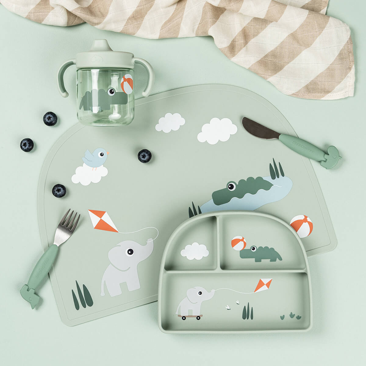 Set de table en silicone - Terrain de jeux - Vert
