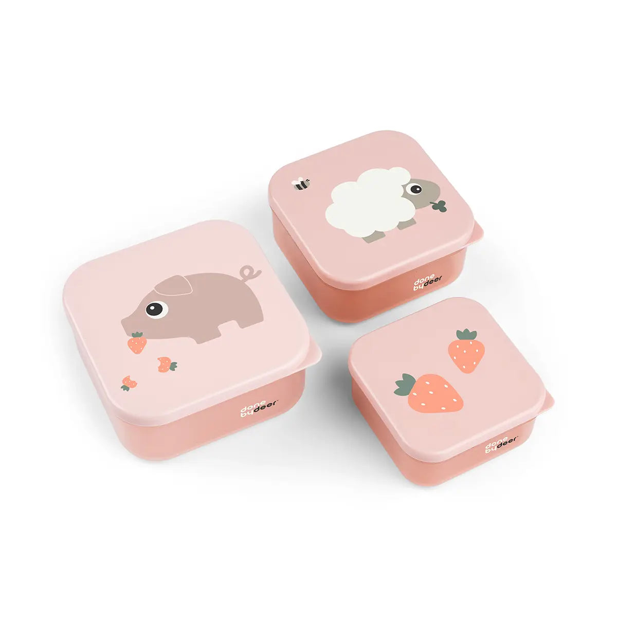 Snack boks sæt 3 stk. - Tiny farm - Pudder