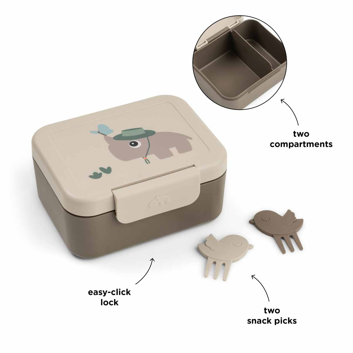 Winzige frühstücksbox mit Snackpicks - Tiny trails - Sand