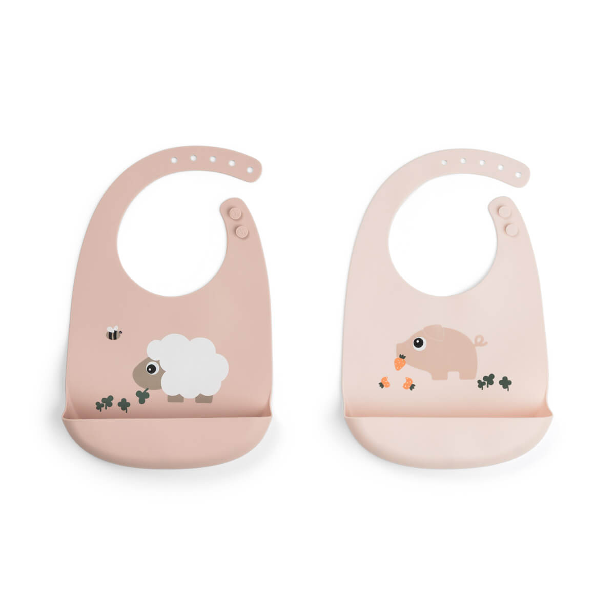 Silikone hagesmæk 2 stk. – Tiny farm – Pudder