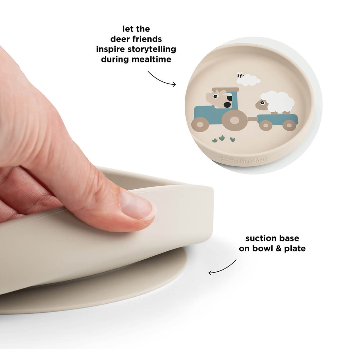 Stick&Stay dinner set - Tiny farm - Sand