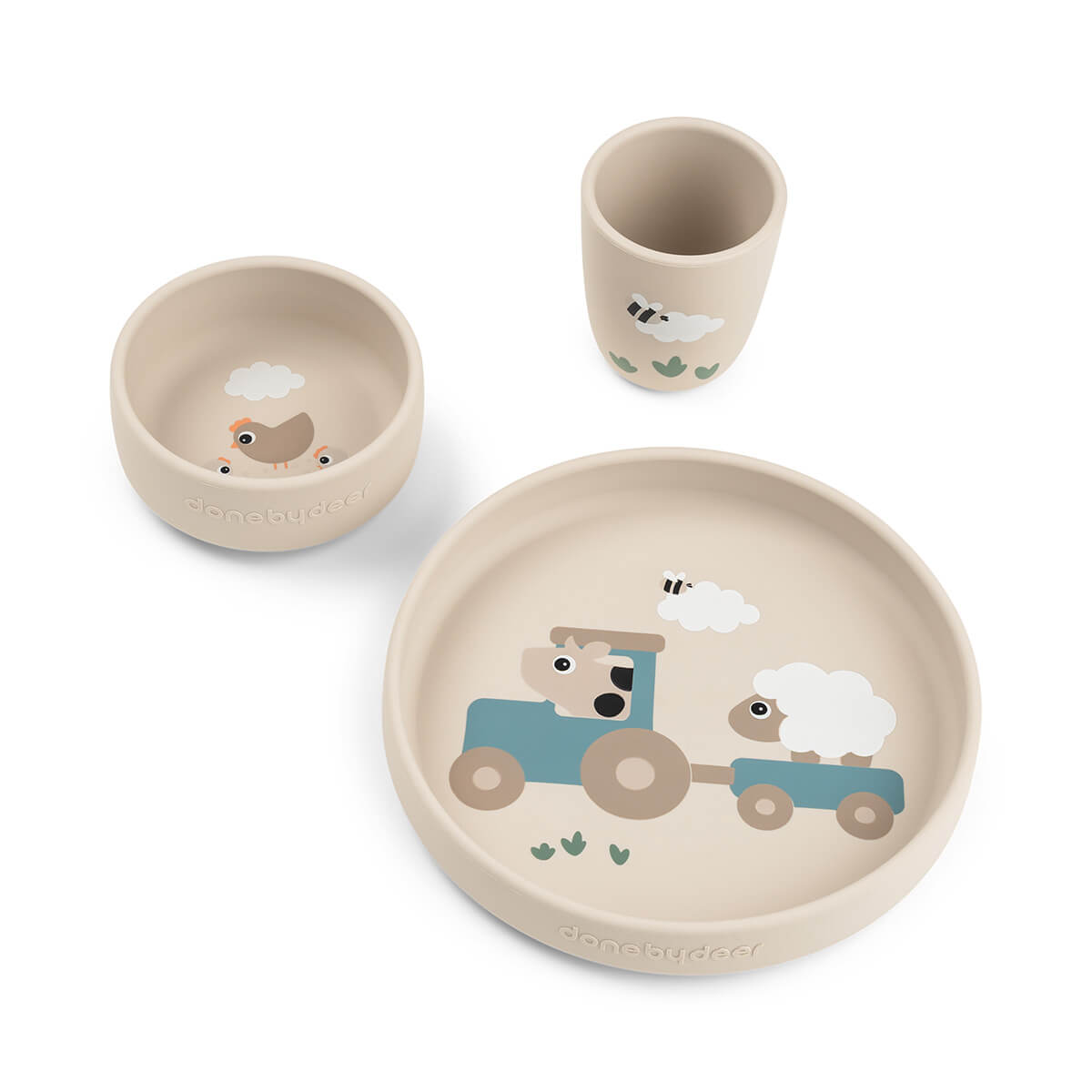 Stick&Stay dinner set - Tiny farm - Sand