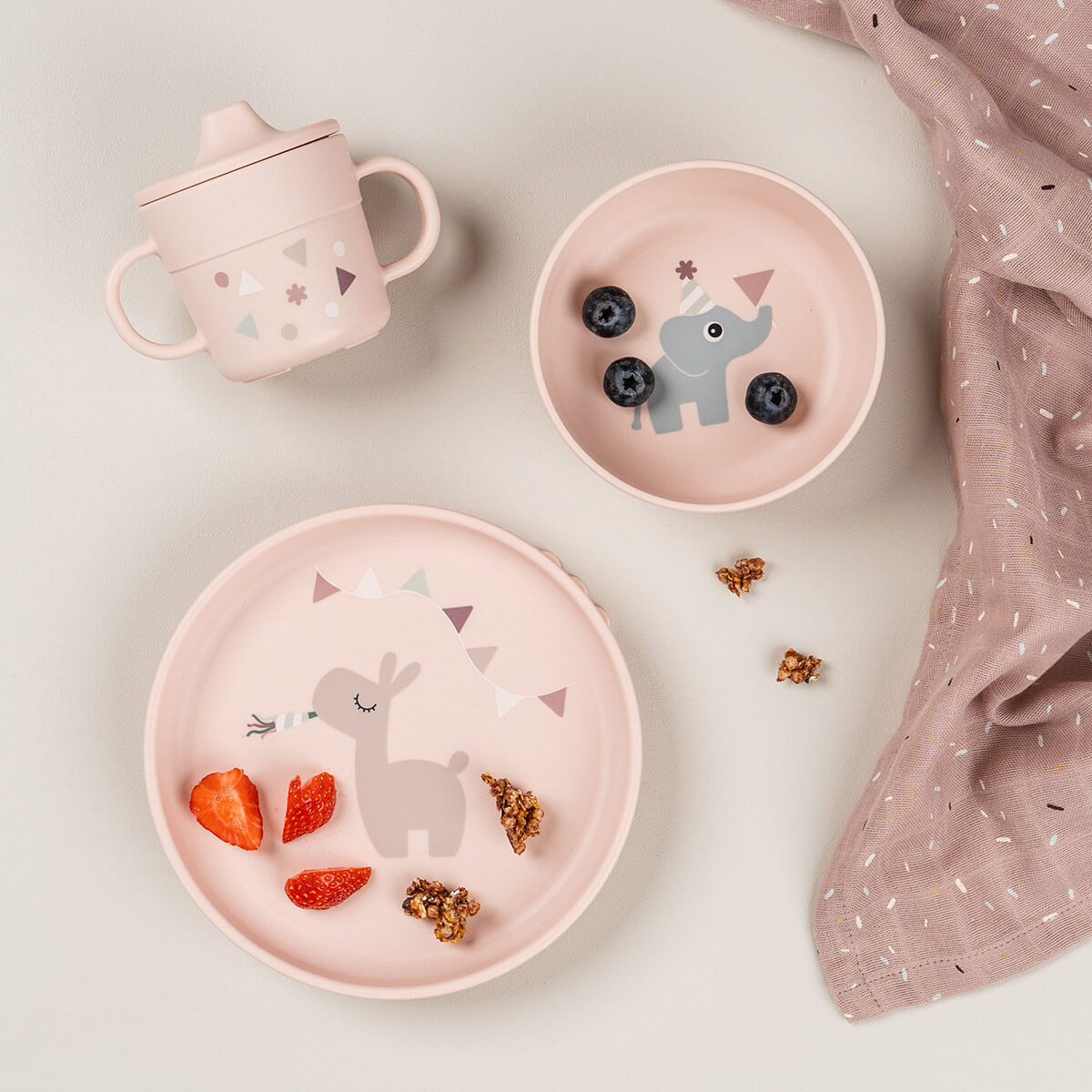 Foodie Tafelservice mit Saugnapf - Celebration - Powder