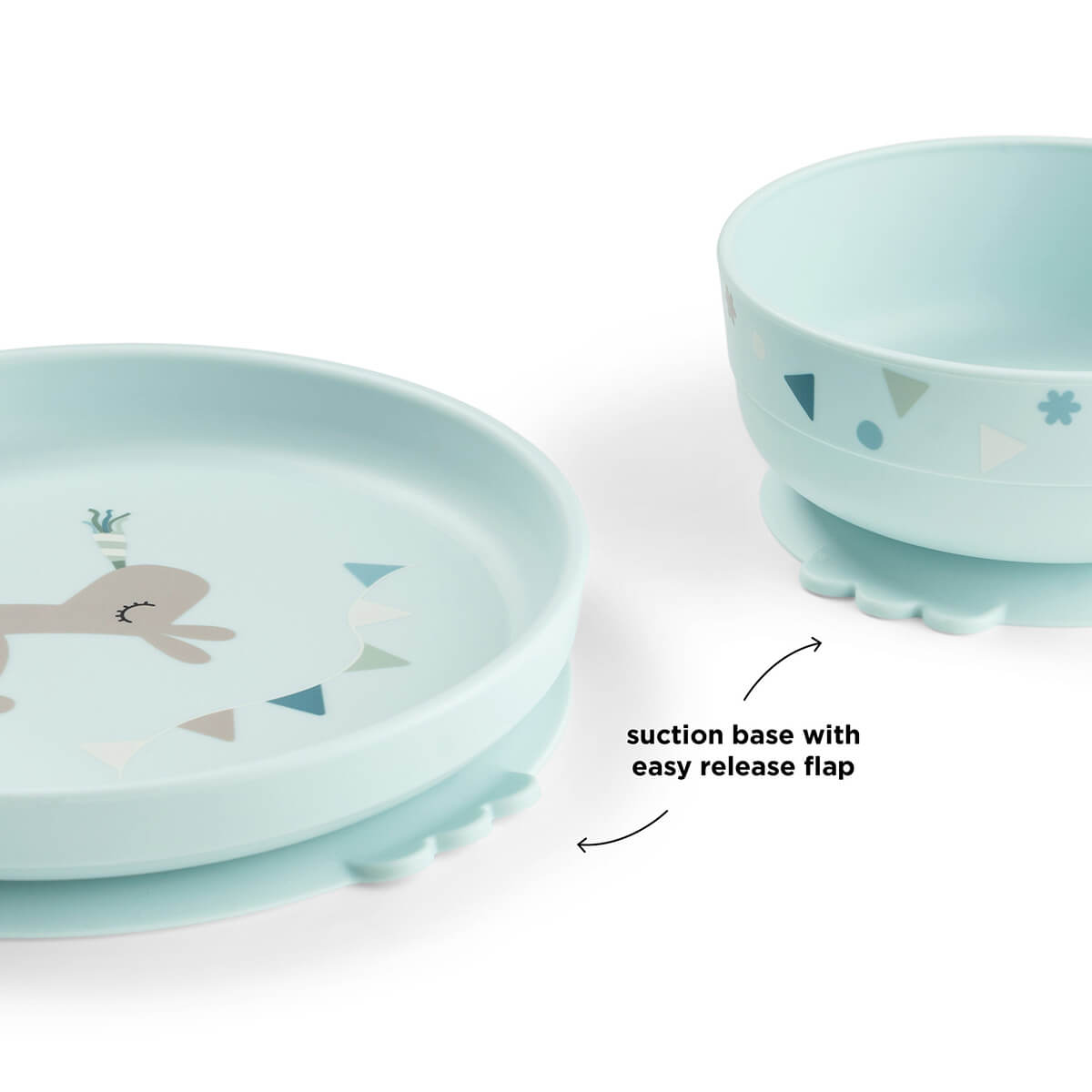 Foodie dinner set w/suction - Celebration - Blue