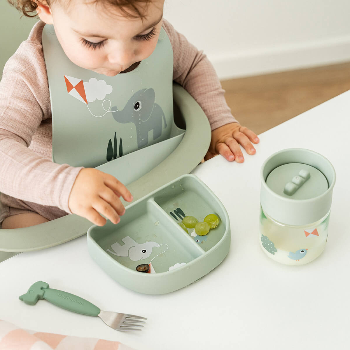 playground learning cup set - green