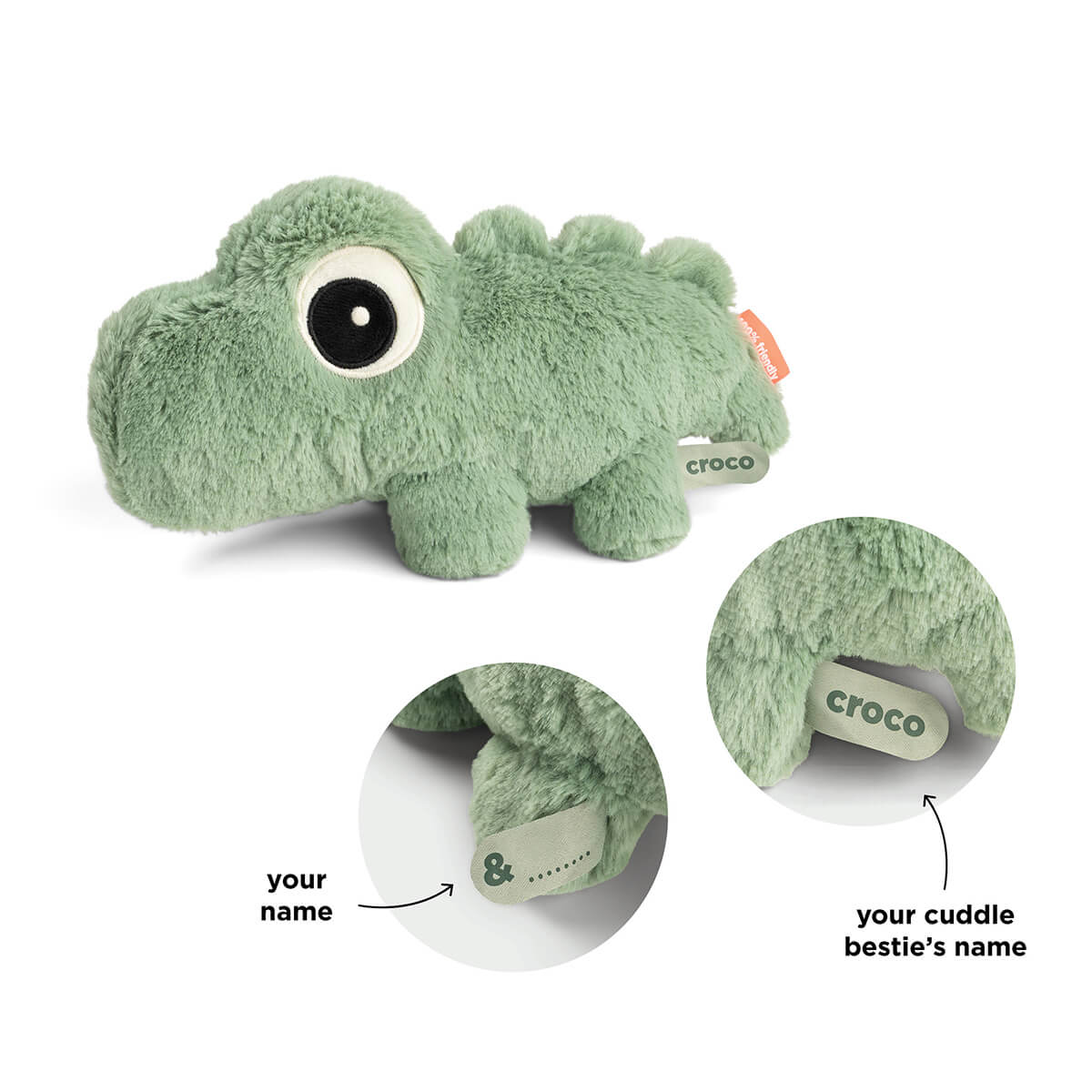 krammeven - Croco - Grøn - 28 cm