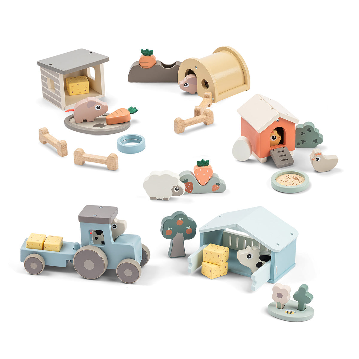 tiny farm holzspielset - komplettes geschenkset