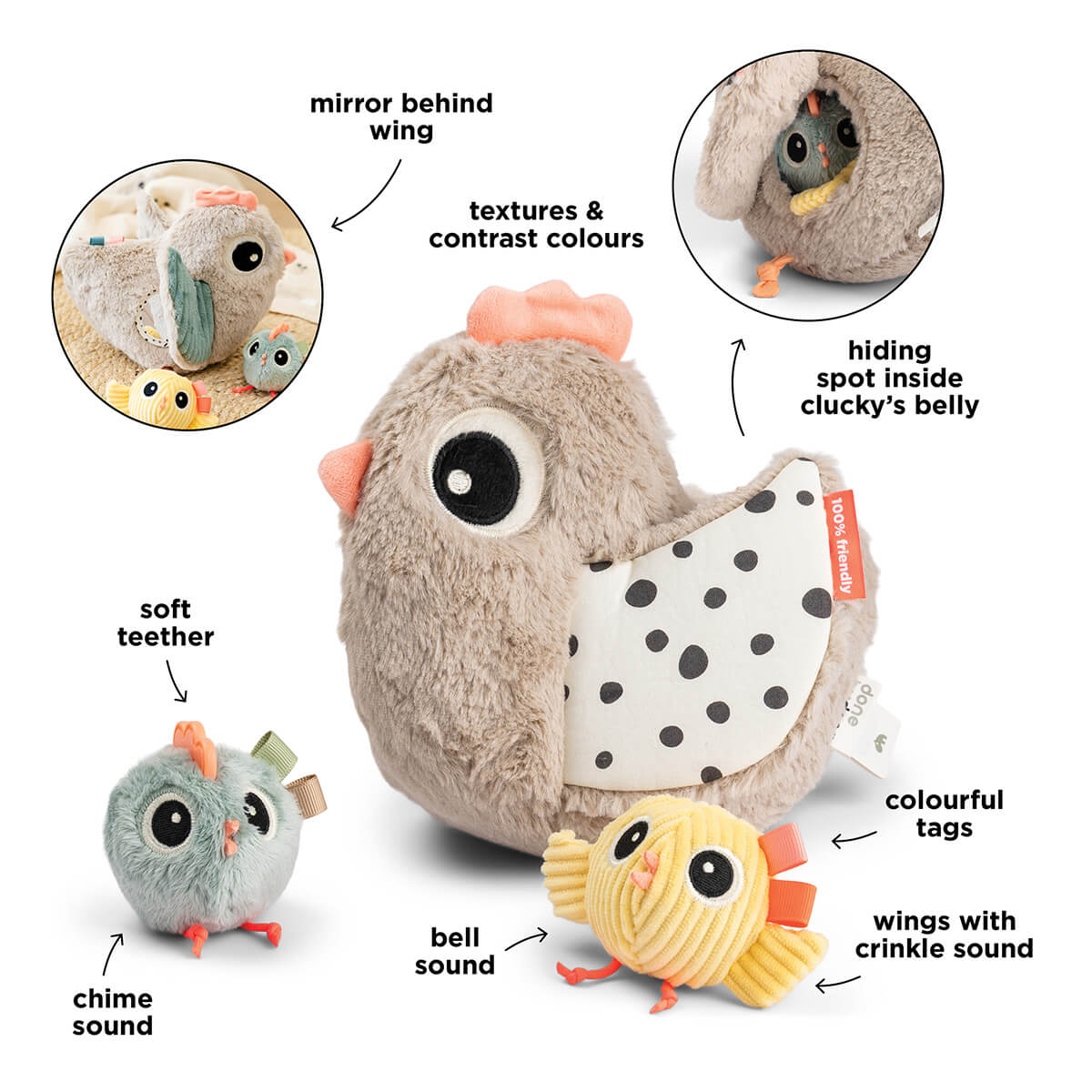 Versteckspielzeug hide&Seek - Clucky - Sand