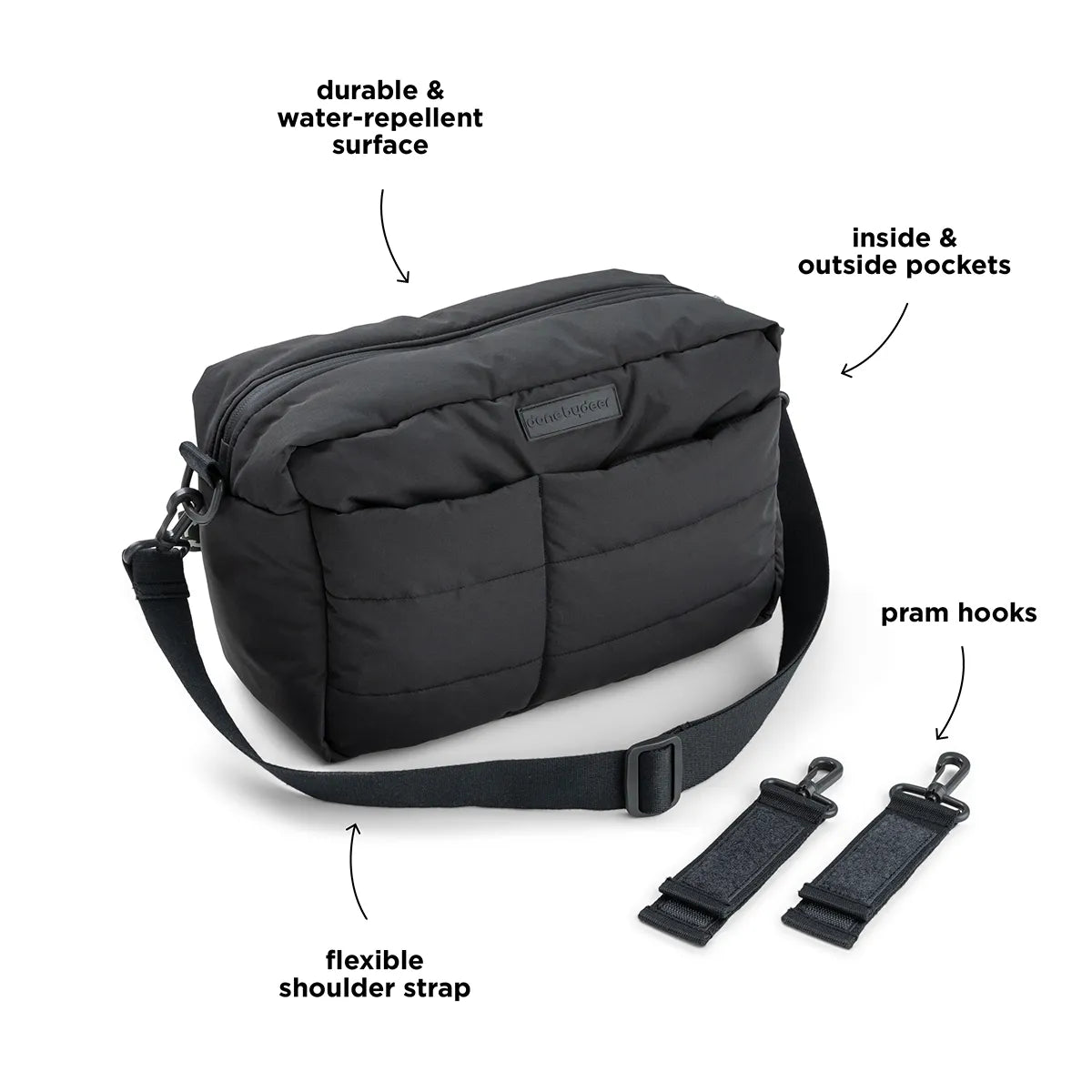 Quilted stroller bag - Black