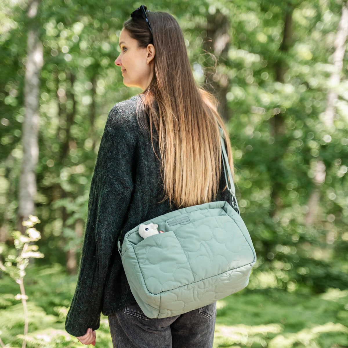 Quilted stroller bag - Green