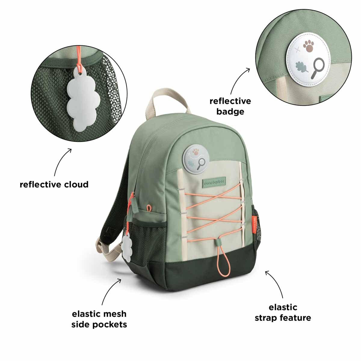 Juniorrygsæk - Tiny trails - Grøn - 13 L