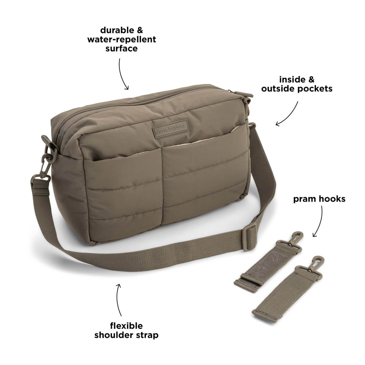 Sac de poussette matelassé - Taupe