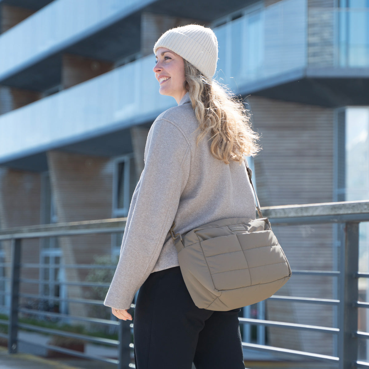 Sac de poussette matelassé - Taupe
