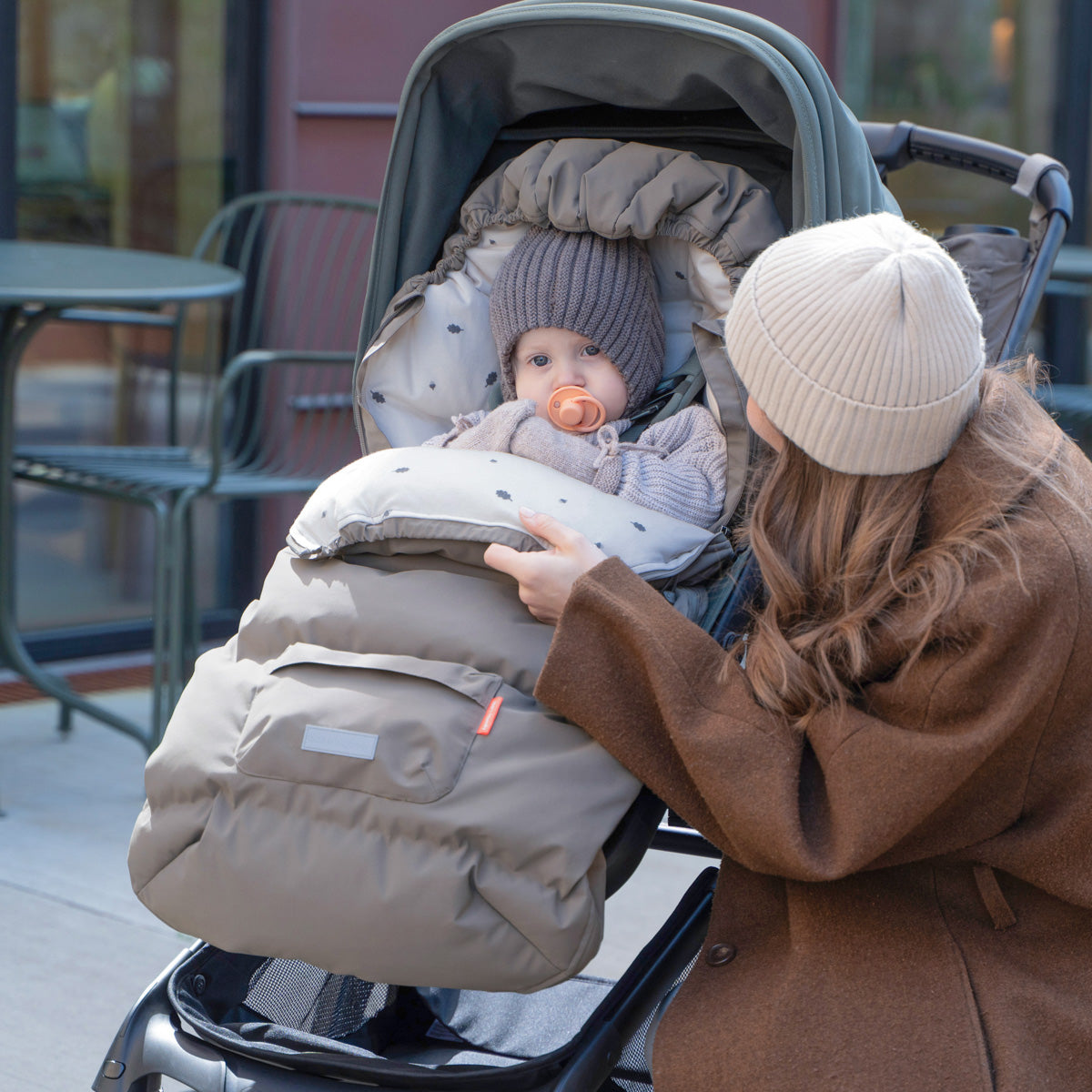 Fußsack für den Winter – Taupe
