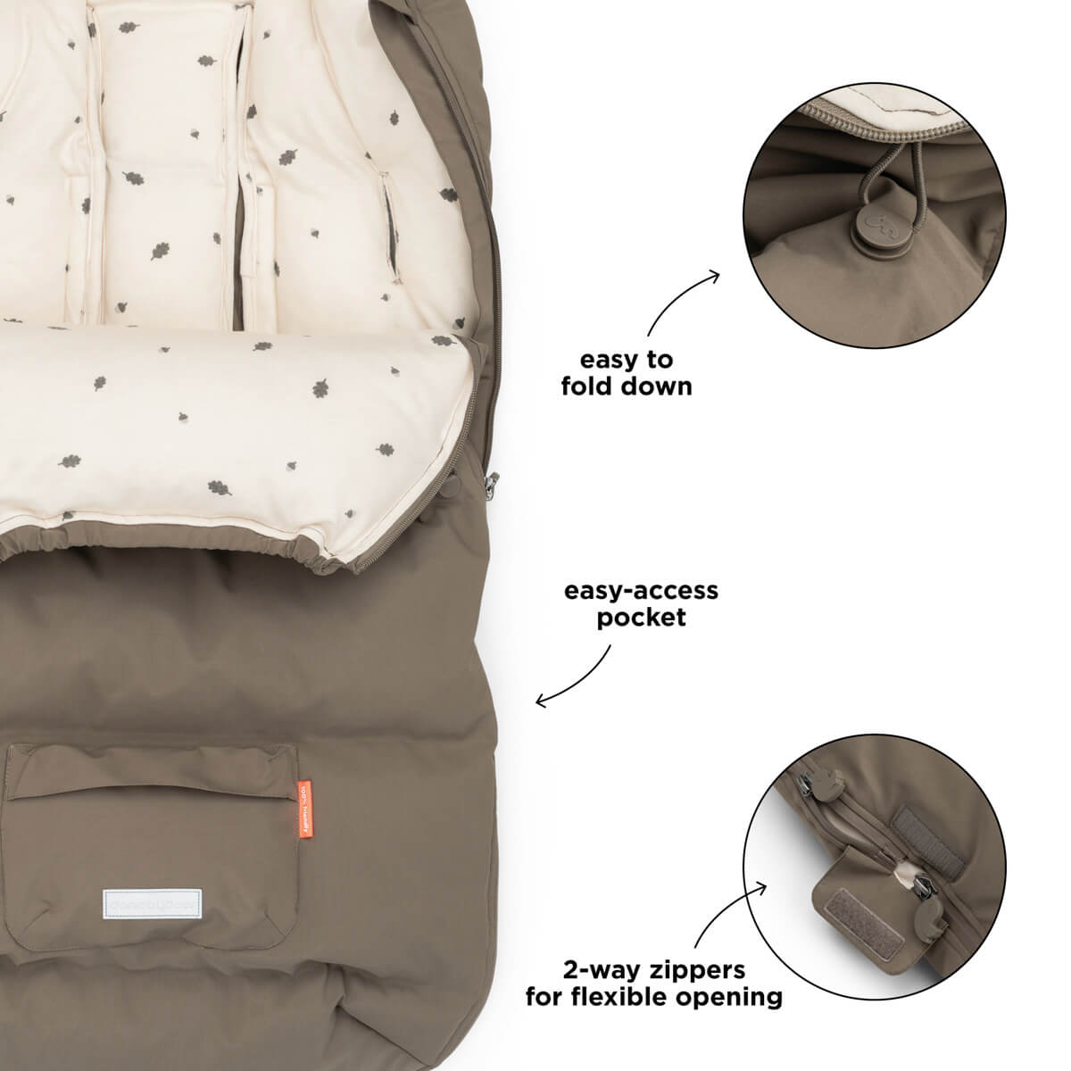 Fußsack für den Winter – Taupe