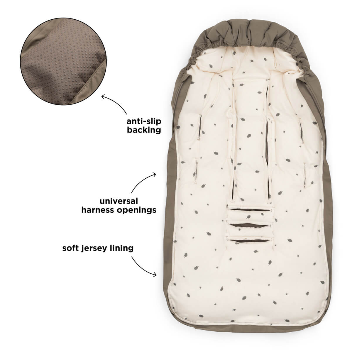 Fußsack für den Winter – Taupe