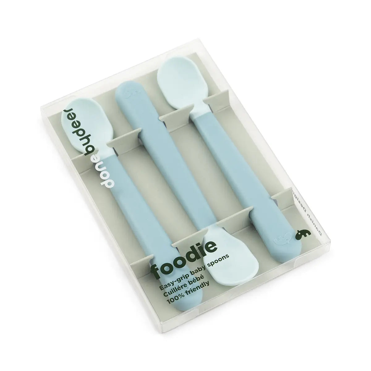 Foodie easy-grip Babylöffel 3-er Pack - Blau
