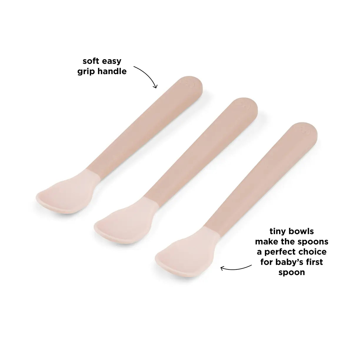 Foodie easy-grip Babylöffel 3-er Pack - Rosa